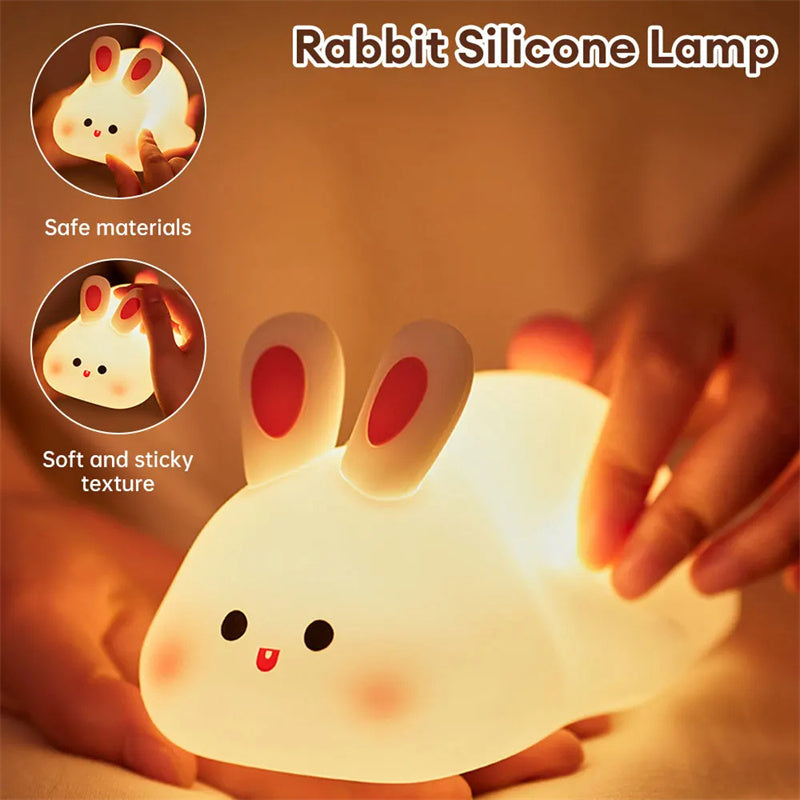Cute LED Night Light Touch Sensor Cartoon Kid's Nightlights Big Face