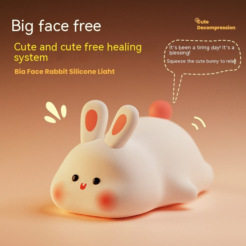 Cute LED Night Light Touch Sensor Cartoon Kid's Nightlights Big Face